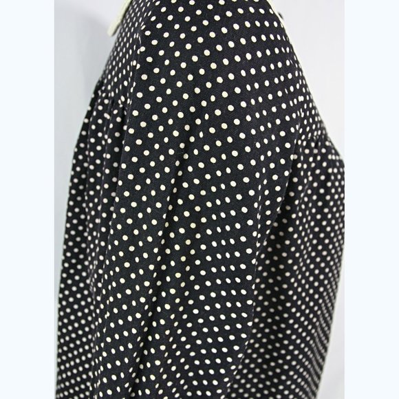 Vintage Dune Deck Polka Dot Back Button Scallop Babydoll Top 1960s Maternity M L - Picture 4 of 8